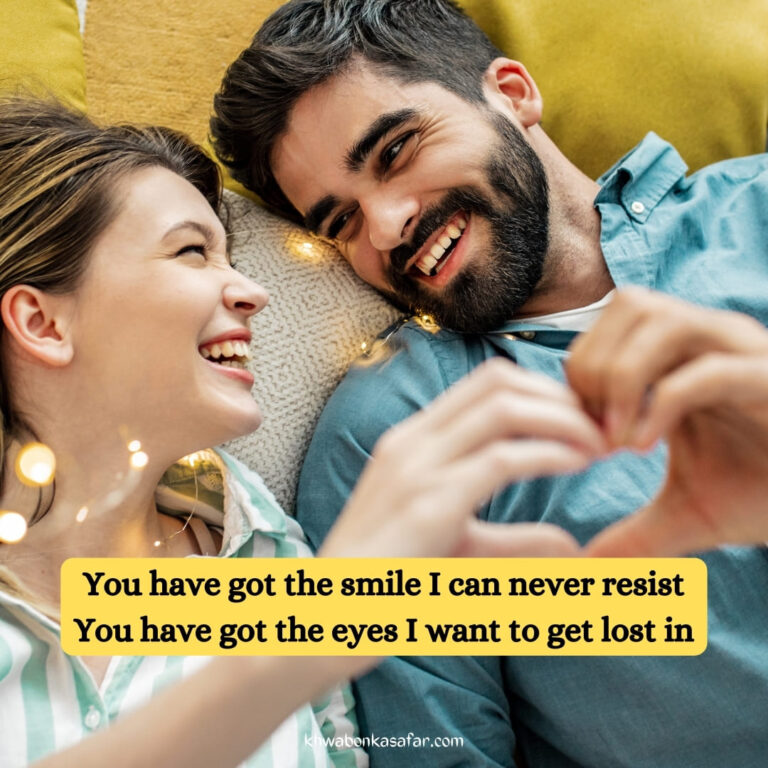 A smiling faces and captivating eyes with love shayari in english